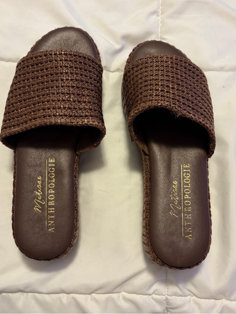 NWOT ANTHROPOLGIE Matisse brown wedge sandals - Picture 2 of 5